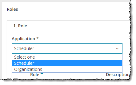 Select a different application role for user.